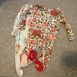 2 newborn, posh peanut, pajama footies